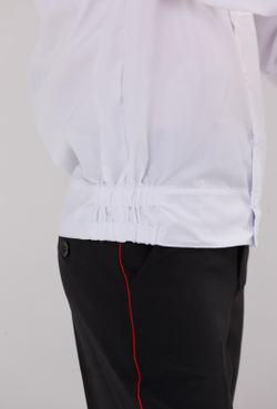 Рубашка форменная кадетская для кадетов казачья школьная детская белая длинный рукав хлопковая хлопок