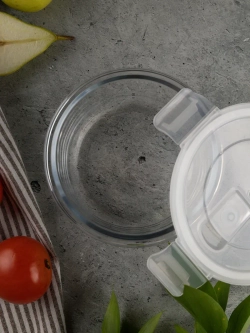 Контейнеры для еды стеклянные, 3 шт, круглые 880/600/325 мл