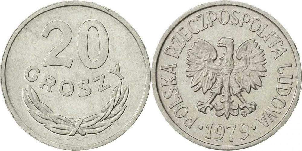 Польша 20 грошей, 1957-1985 XF