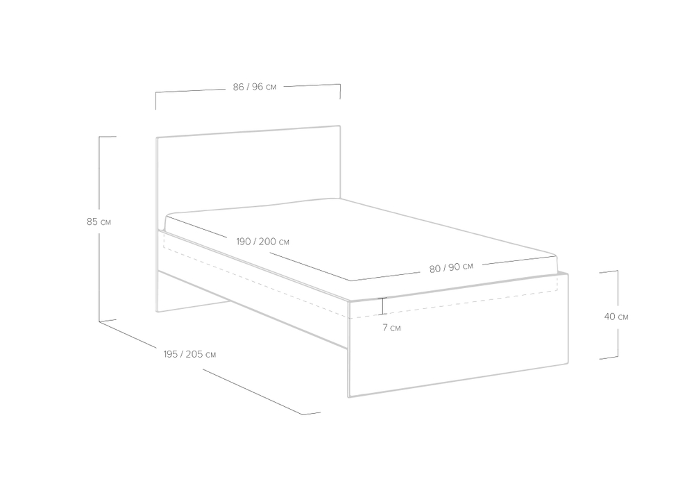 Кровать Mariana (80x190)