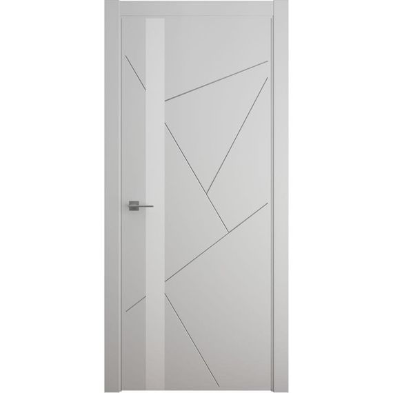 Фото межкомнатная дверь эмаль Albero Геометрия 6 серая стекло белое