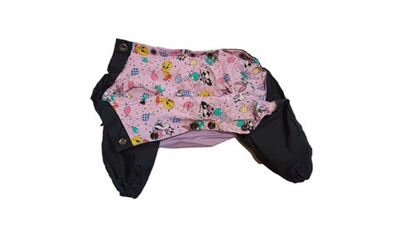 Комбинезон,  утепленный байкой 19 девочка (обхват груди 34 - 39) светло фиолетовый - черный