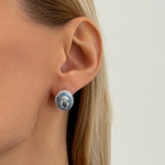 Серьги с Аквамарином и Бриллиантами, Эмаль E0084-4/2