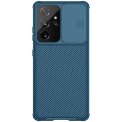 Синий чехол от Nillkin с защитной шторкой камеры для Samsung Galaxy S21 Ultra, серии CamShield Pro Case