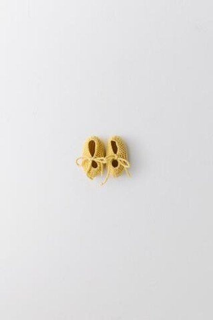 ZARA ПИНЕТКИ ИЗ ХЛОПЧАТОБУМАЖНОЙ ВЯЗКИ, ЖЕЛТЫЙ