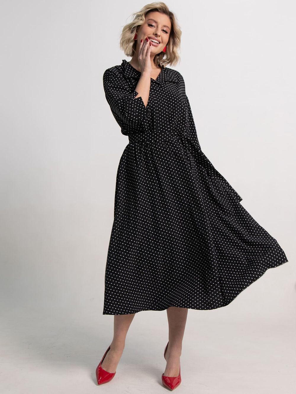 Платье Доминанта НЬЮ (черное/горох) П15242-16М LT Collection