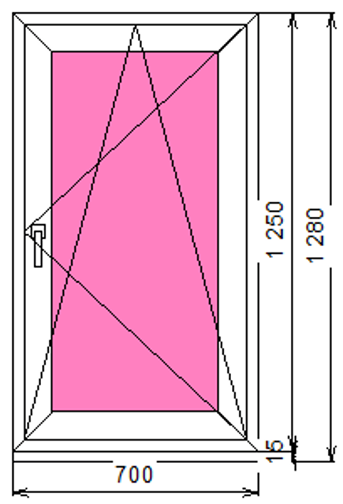 Пластиковое окно 1250 х 700 ТермА Эко