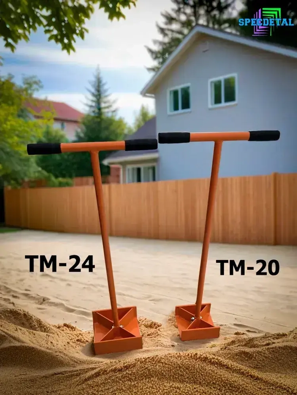 Трамбовка ручная 240х240 разборная для уплотнения асфальта, грунта, песка, щебня. ТМ-24