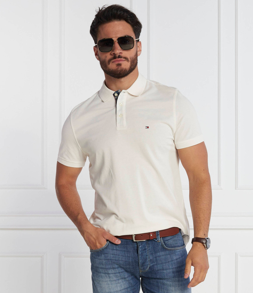 Поло GS CHECK PLACKET Tommy Hilfiger - кремовый(MW0MW33266)