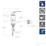 Смеситель для биде встраиваемый NEW FLY SA572301