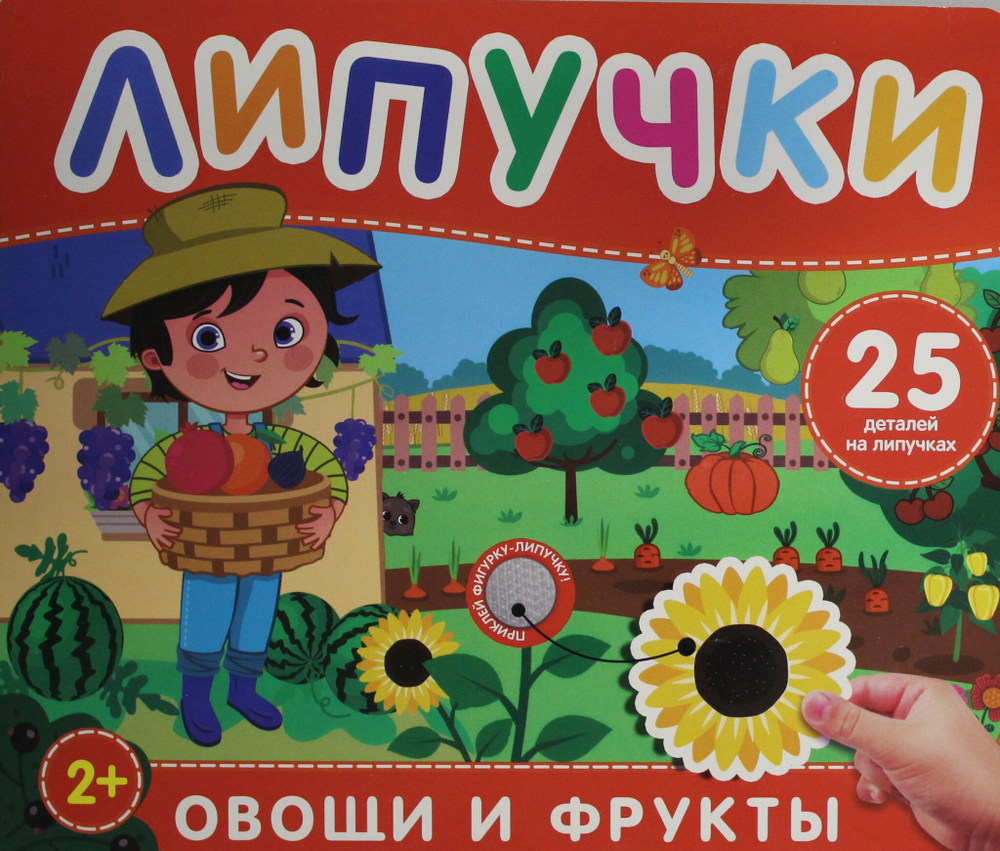 Фрукты и овощи. Книга с липучками
