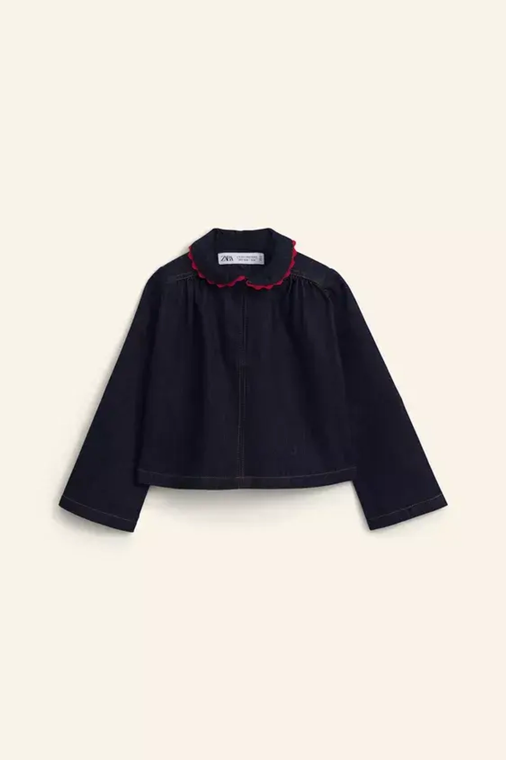 ZARA ДЖИНСОВАЯ РУБАШКА С ГЛУБОКИМ ВЫРЕЗОМ - LIMITED EDITION, ТЕМНО-СИНИЙ