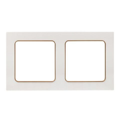 Стокгольм Рамка 2-местная белая с линией цвета шампань EKF PROxima