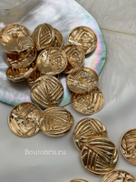 Пуговицы золотистые декоративные рифленые