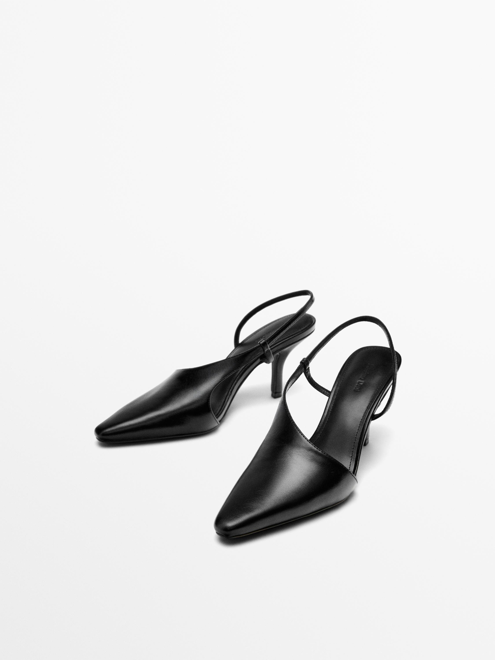 Massimo Dutti Асимметричные туфли на высоком каблуке, черный