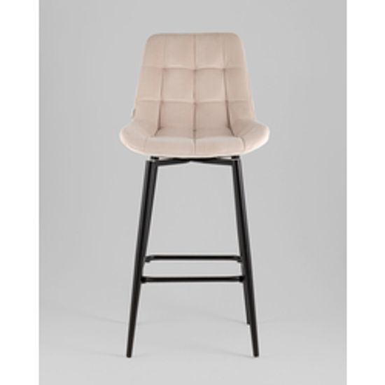 Стул барный Флекс с поворотным механизмом велюр бежевый