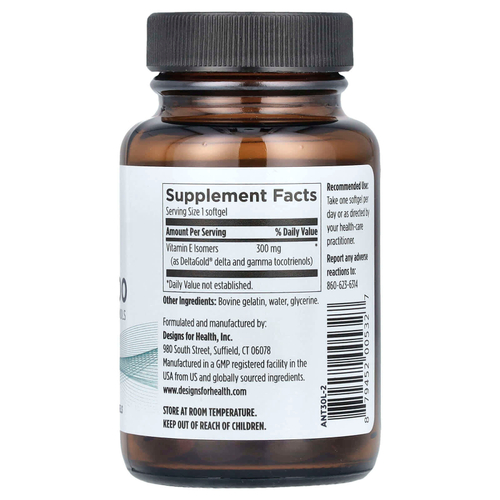 Designs For Health, Annatto-E™ 300, 60 капсул