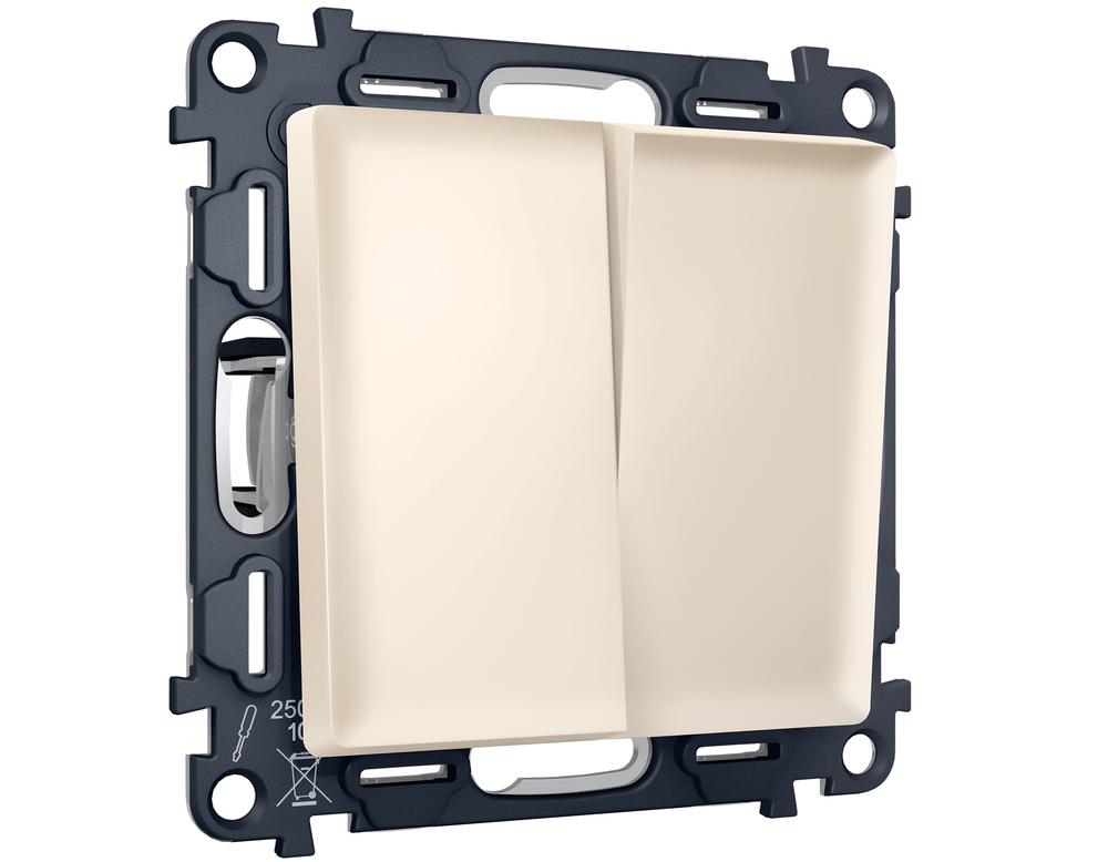 MA323010 Комплект механизма 2-кл выключателя ALFA Бежевый матовый QUANT (AP3230, VM115)
