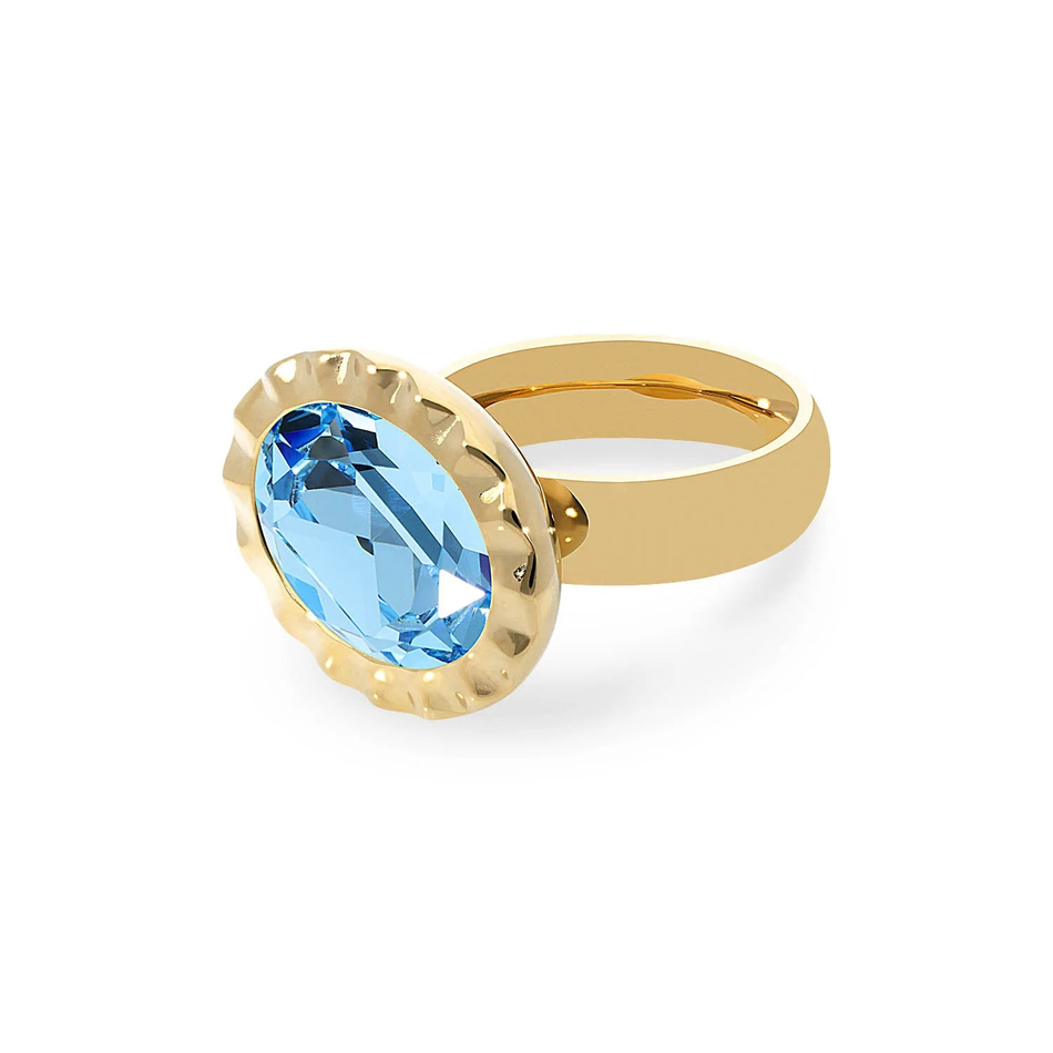 Кольцо Qudo TIVOLA UNICA big (G/P) Aquamarine 54 686512