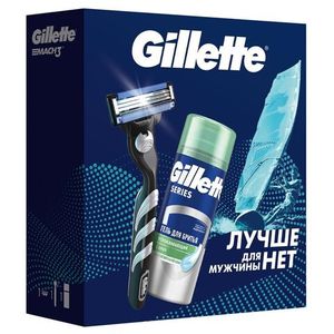 Набор Gillette бритва Mach3 1 кассета + гель д/бритья для чувст.кожи  75 мл