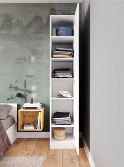 Шкаф-пенал Мори МШ 400 (ш402*г478*в2100мм), ЛДСП Белый