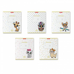 Тетрадь школьная А5 12л линия "Веселые зверята MIX-PACK" (Erich Krause) микс цветов (комплект 5 шт)