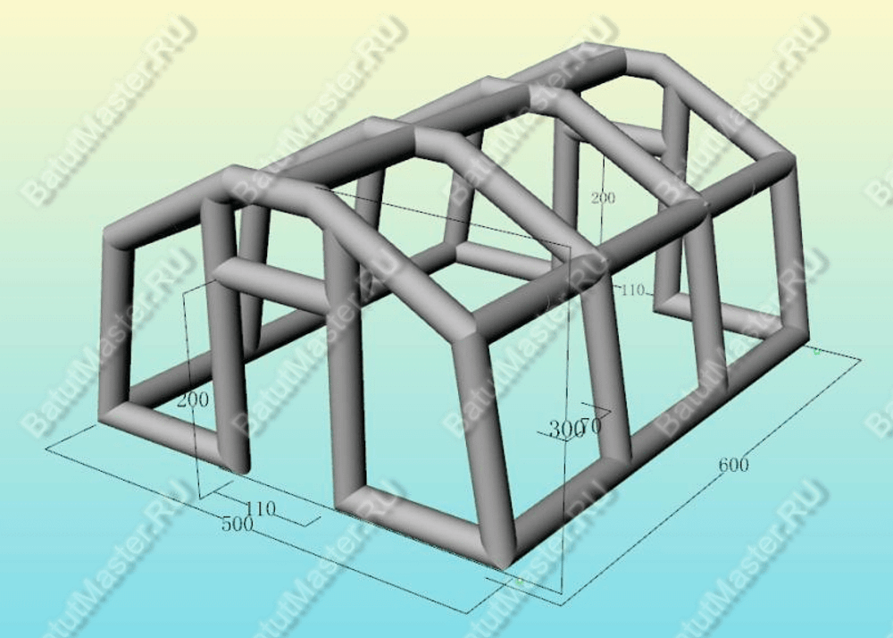 Надувной шатер "Алый" 6*5*3 м