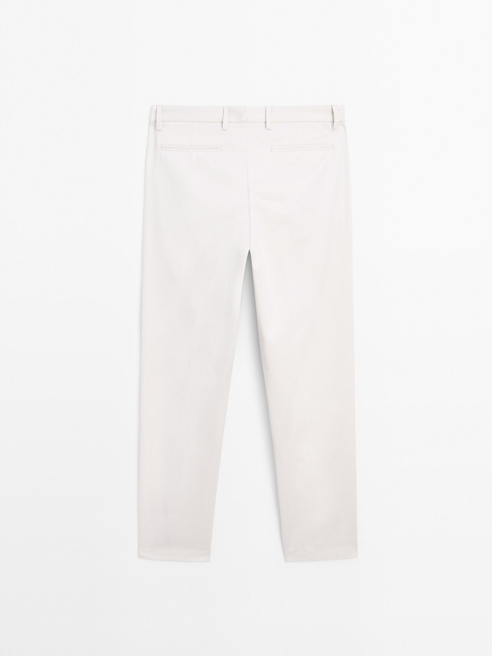 Massimo Dutti Узкие брюки из хлопковой смесовой ткани, каменный