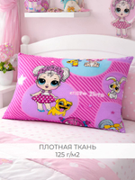 Наволочка 50х70 Бязь Хлопок Белые полоски на сером 1 шт.