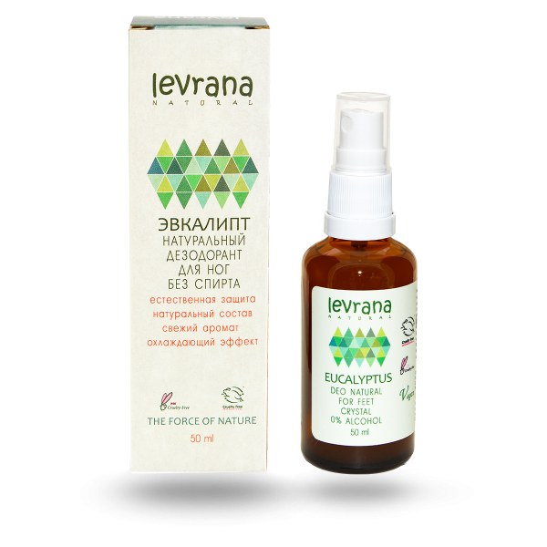 Натуральный дезодорант для ног Эвкалипт, 50 мл (Levrana)