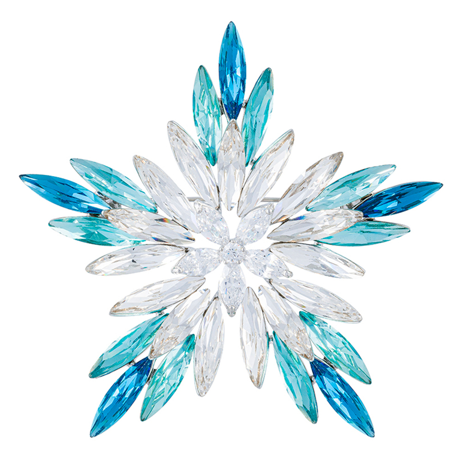 Брошь Fiore Luna СНЕЖИНКА Zircon Crystal XR1279 BL/S