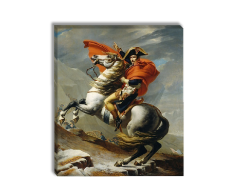 Картина для интерьера "Наполеон на перевале Сен-Бернард", художник Давид Жак Луи, печать на холсте