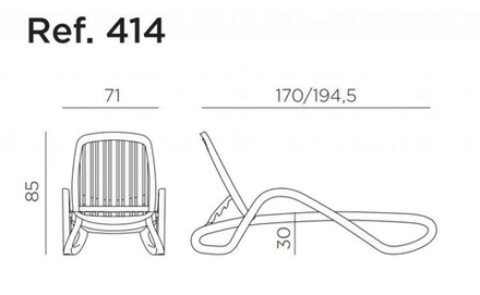 Шезлонг-лежак пластиковый, Nardi Eden, тортора