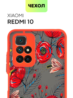 Чехол BROSCORP для Xiaomi Redmi 10 оптом (арт. XM-R10-ST-TPU-RED-PRINT)