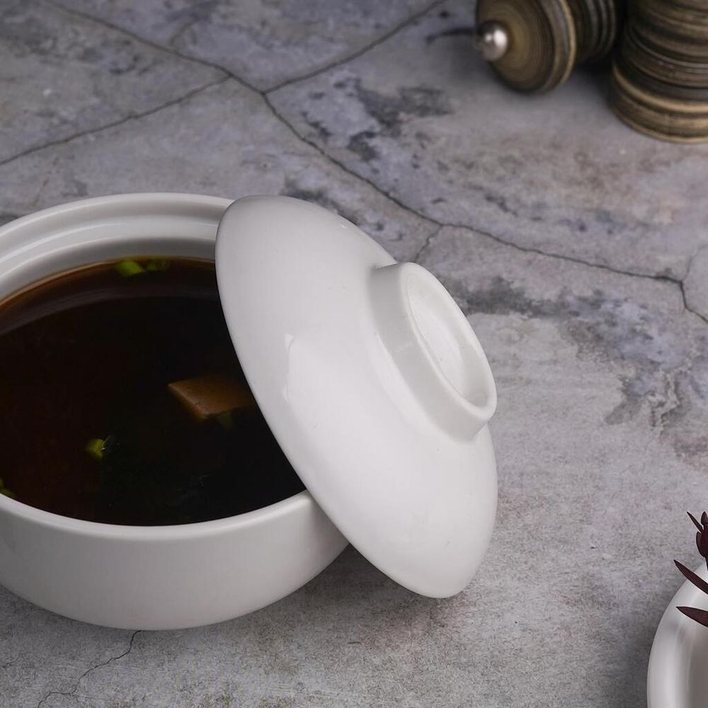 Бульонница мисосупница 325 мл d 12,3 см h8,5 см с крышкой белая фарфор P.L. Proff Cuisine [6]