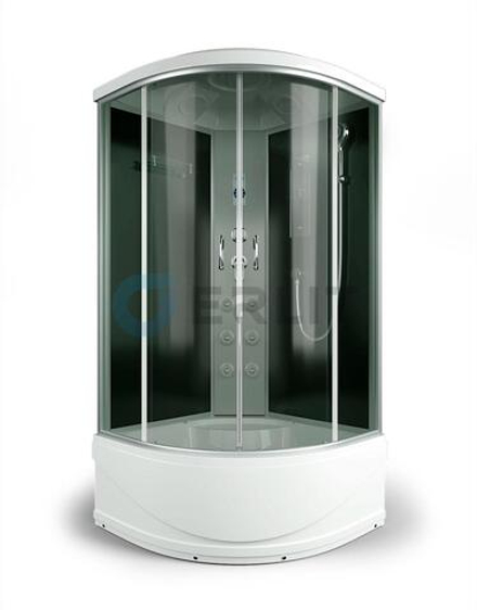 душевая кабина ER4510TP-C4 1000*1000*2150 высокий (СЕРЫЙ поддон), тонированное стекло