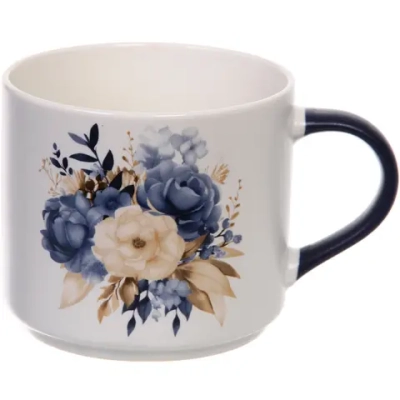 Кружка керамическая 400мл «Цветочная симфония, микс рисунков