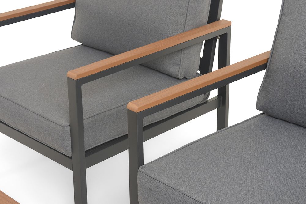 "Пион" лаунж-зона 4-местная из алюминия, цвет серый