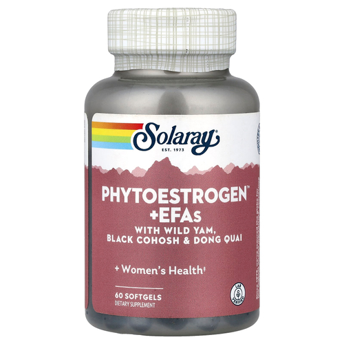 Solaray, Phytoestrogen™ с незаменимыми жирными кислотами с диким ямсом, воронцем кистевидным и дудником китайским, 60 мягких таблеток