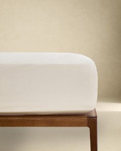 Zara Home - Атласная простыня с эластичной лентой, высота 40 см (500 нитей), бежевый, 160х200х40 см