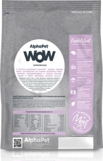 Корм сухой для кошек AlphaPet WOW (АльфаПет) 0,35кг с уткой и потрошками сухой для кошек