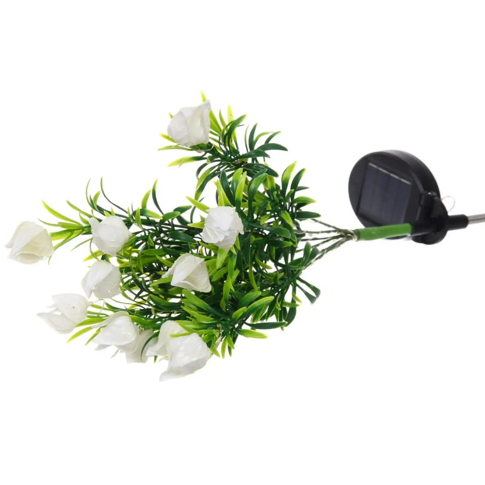 Светильник на солн.батарее (фигура на спице с подсветкой) «Тюльпаны» 75 см, Белый (свечение тепл.белый)