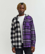 Мужская рубашка REASON Go Hard Hooded Plaid Colorblock Flannel