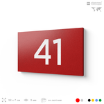 Табличка с номером 41 на дверь квартиры, для офиса, кабинета, аудитории, склада, красная 120х70 мм, Айдентика Технолоджи