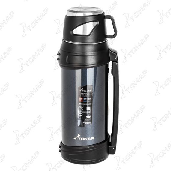 Термос (T-KD-9010-2) 2000ML синий (крышка-кружка, доп.пл.чашка, ручка) TONAR