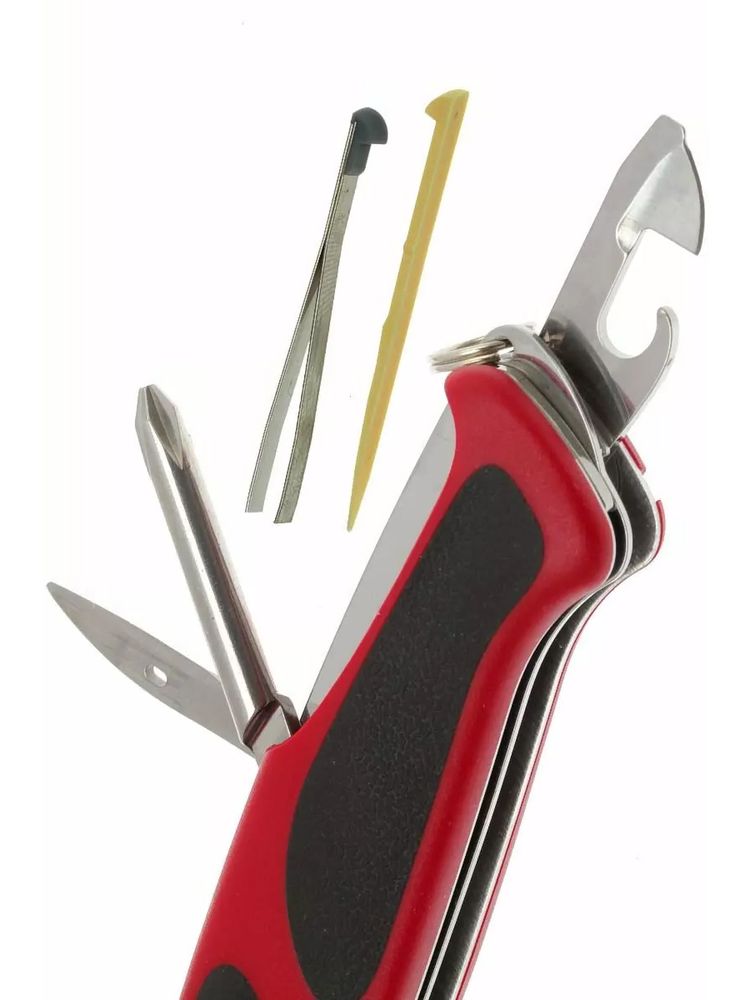 Нож перочинный VICTORINOX RangerGrip 78, 130 мм, 12 функций, с фиксатором лезвия, красный с чёрным