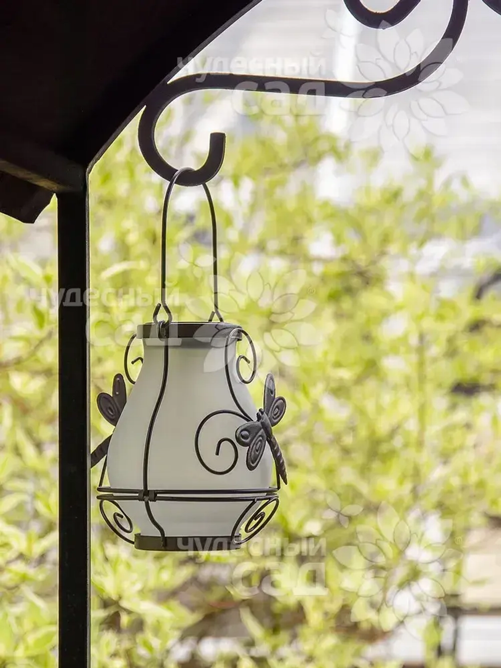 Фонарь садовый подвесной / светильник на солнечной батарее Стрекоза ЧУДЕСНЫЙ САД 16 см