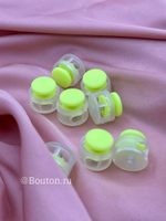 Фиксаторы шнура для одежды пластиковые неоново-желтые