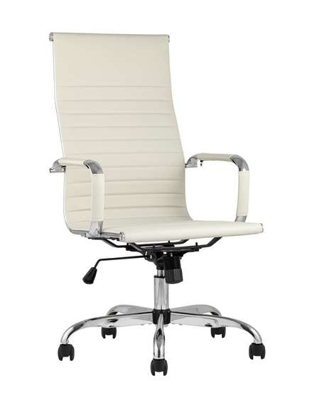 TopChairs City офисное бежевое обивка экокожа, механизм качания Top Gun