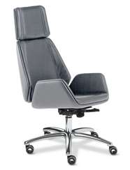 Кресло для руководителя Siena Chrome A серая кожа